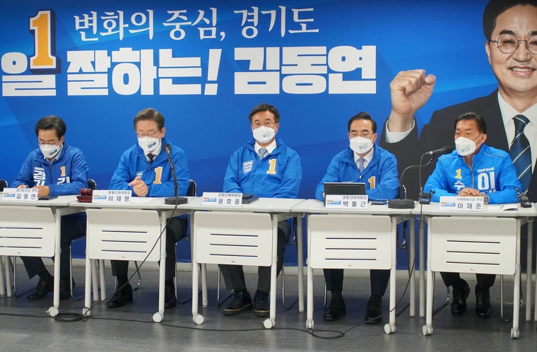 더불어민주당 중앙당 선대위 발대식에 참석해 모두 발언하는 이재준 수원시장 후보 <사진: 이재준 선거사무소 제공>