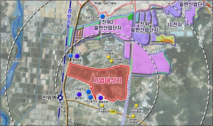 (평택시 진위면 가곡지구 도시개발사업 지구도. 사진제공/평택시)