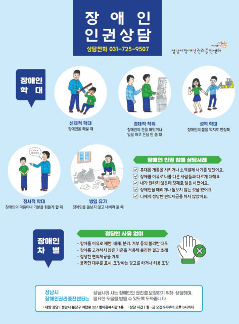장애인 인권침해 상담 포스터 (성남시 장애인권리증진센터 제공)