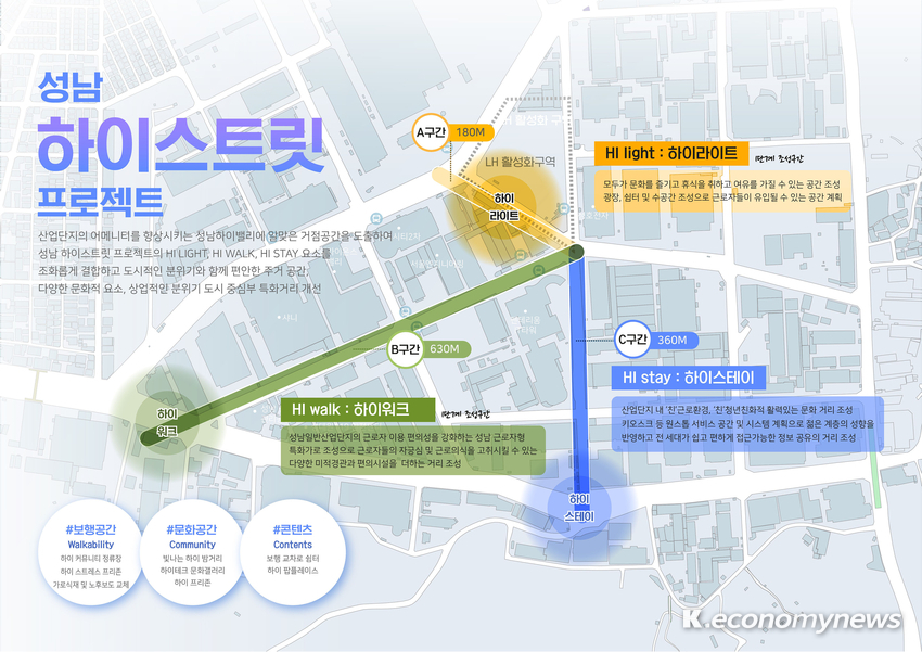 성남하이테크밸리 청년친화형 아름다운 거리 조성사업 계획도<성남시 제공>
