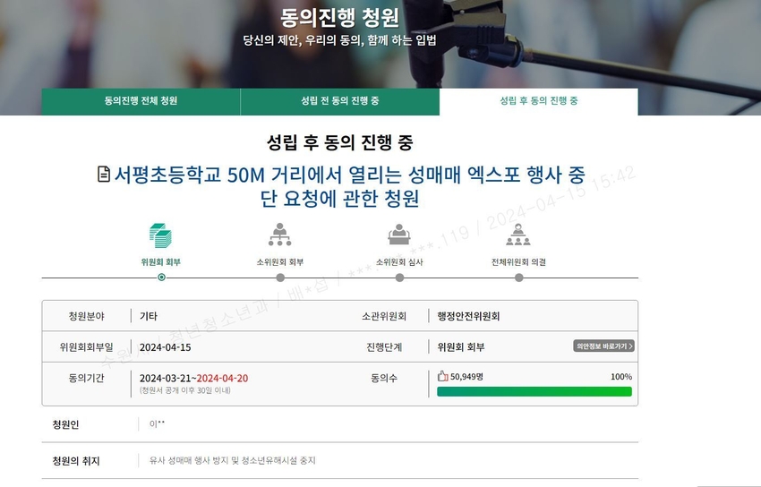 국민동의청원 5만명돌파(성인페스티벌 관련) 이미지 <수원시 제공>