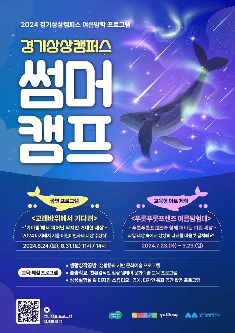 ‘경기상상캠퍼스 썸머캠프’ 하이라이트인 ‘고래바위에서 기다려’ 공연 포스터 <경기문화재단 제공>