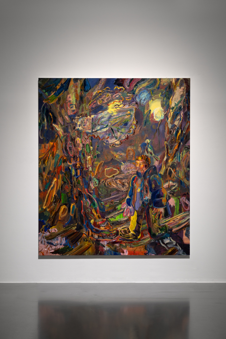 이혜인, 〈나무와 혜우와 나〉, 2023-2024, 린넨에 유채, 228x195㎝ <경기문화재단 제공>